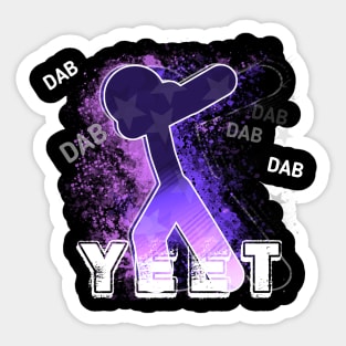 Yeet Dab Graphic Humor Saying - Dabbing Yeet Meme - Funny Humor Graphic Gift Saying  - Purple Sticker